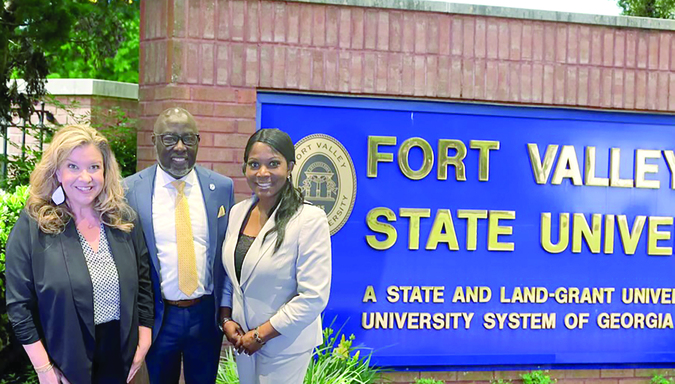 From left: April Bragg, Executive Director of The Robins Regional Chamber of Commerce, Dr. Paul Jones, President of Fort Valley State University, and Rep. Patty Bentley.